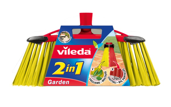 Miniatyrbillede 1 af 3: Vileda 112091 kost Udendørs Bløde / hårde børstehår Polyethylenterephthalatfolie (PET) Sort, Rød, Gul