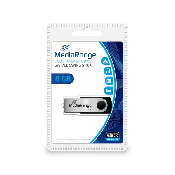 MediaRange MR908 USB-sticka 8 GB USB Type-A / Micro-USB 2.0 Svart, Silver MediaRange MR908 USB-sticka 8 GB USB Type-A / Micro-USB 2.0 Svart, Silver