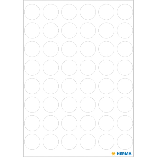 HERMA Multi-purpose labels / colour dots, Ø 13mm självhäftande etiketter Circel Permanent Vit 240 styck