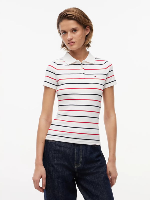 Tommy Hilfiger Slim Fit Ribbed Polo Shirt Poolopaita Poolokaulus Puuvilla, Elastaani