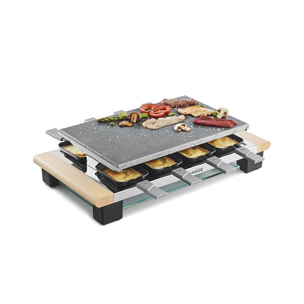 LAGRANGE Elegance raclette grill 8 person(er) 1100 W Platin, Rustfrit stål, Træ