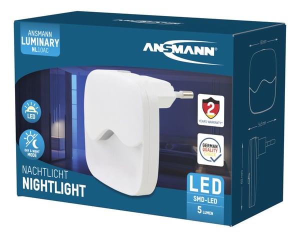 Miniatyrbild 12 av 12: Ansmann NL10AC Plug-in nattlampa
