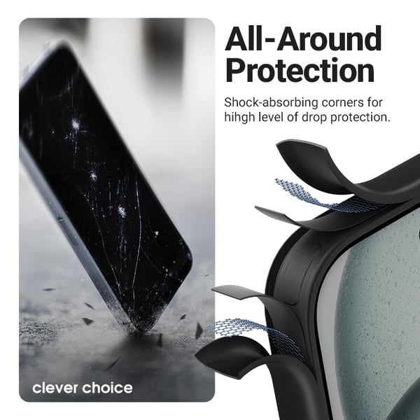 Crong Hybrid Frost MAG Cover - MagSafe Cover til iPhone 17 Pro Max (sort)