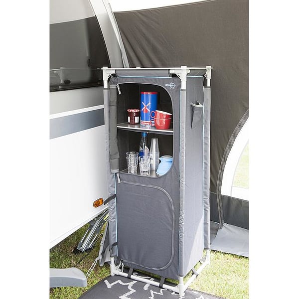 Miniatyrbillede 2 af 5: Bo-Camp 1693634 campingskab Anthracit 4 hylder Sammenfoldelig