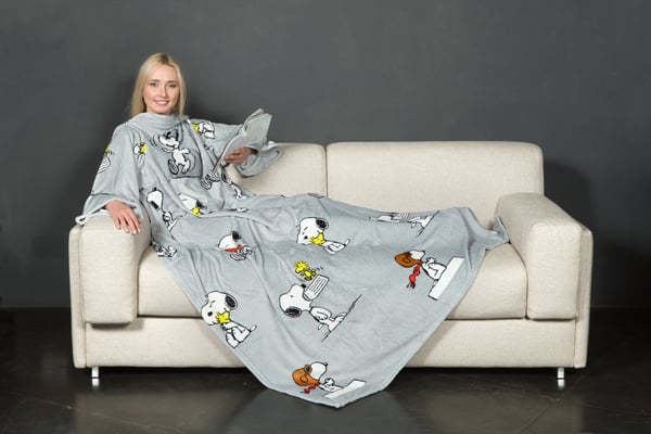 Miniatyrbillede 2 af 5: Kanguru 1124 sengetæppe 140 x 180 cm Polyester Grå, Hvid