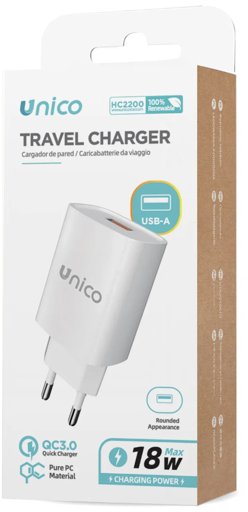 Miniatyrbillede 3 af 3: UNICO HC2200 oplader til mobil enhed Universel Hvid Vekselstrøm Hurtig opladning Indendørs