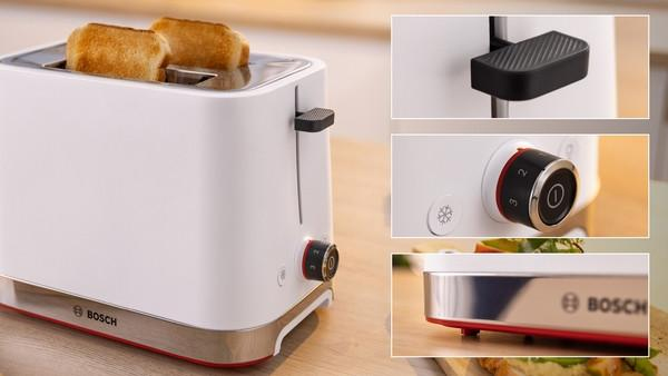 Miniatyrbild 5 av 9: Bosch TAT4M221 brödrostar 2 skivor 950 W Vit