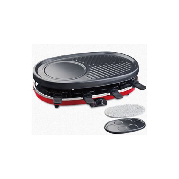 H.Koenig RP418 raclettepannu 8 henkilö(t) 1500 W Musta, Harmaa, Punainen
