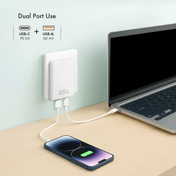 LogiLink Laturi 230V 1xUSB-C 65W+1xUSB-A 18W Musta