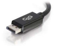 C2G 1m DisplayPort Cable with Latches 4K - 8K UHD M/M - Black Sort