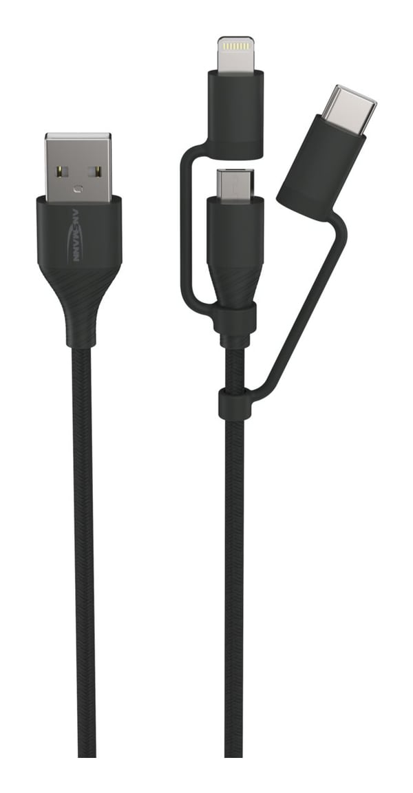 Ansmann 1700-0136 USB-kabel 1,2 m USB A Micro-USB B 0,48 Gbit/sek. Sort