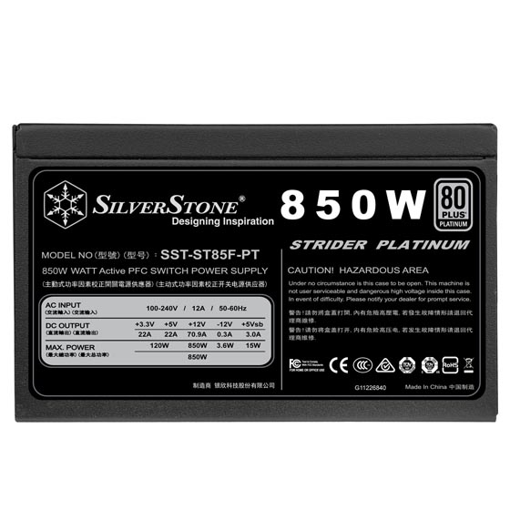 Pikkukuva 4 / 8: Silverstone ST85F-PT virtalähdeyksikkö 850 W 20-pin ATX ATX Musta