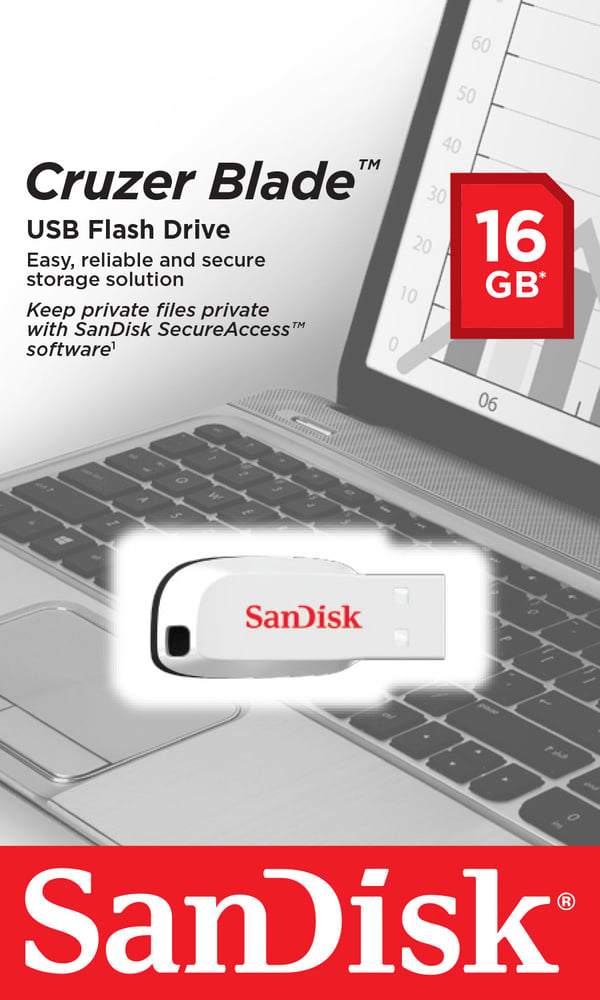 SanDisk Cruzer Blade USB-sticka 16 GB USB Type-A 2.0 Vit