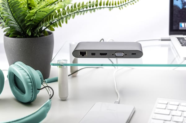 Digitus DA-70875 kannettavien tietokoneiden telakka ja porttitoistin Langallinen USB 3.2 Gen 1 (3.1 Gen 1) Type-C Harmaa