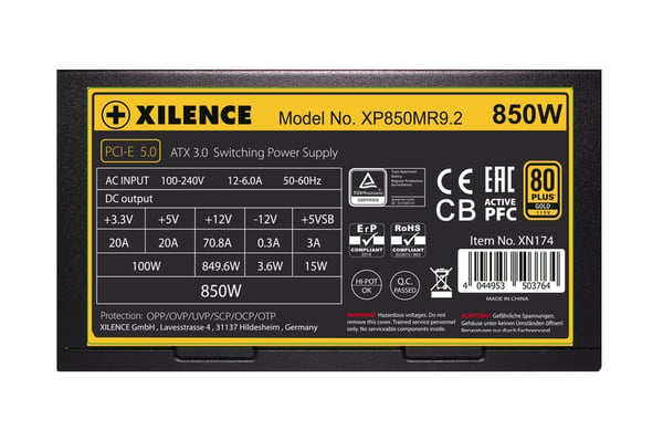 Xilence Performance X Series XP850MR9.2 strömförsörjningsenheter 850 W 20+4 pin ATX ATX Svart, Röd
