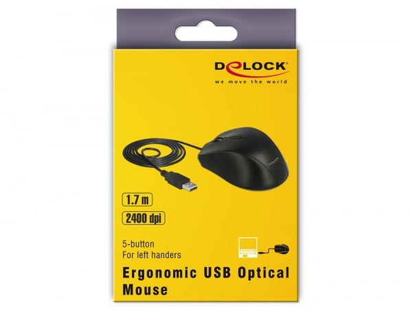 Pikkukuva 2 / 4: DeLOCK 12548 hiiri Office Vasenkätinen USB A-tyyppi Optinen 2400 DPI
