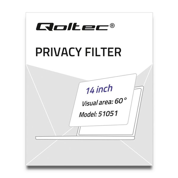 Qoltec 51051 näytön tietoturvasuodatin 35,6 cm (14") Kannettava tietokone