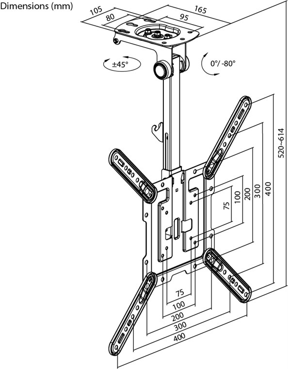 Pikkukuva 3 / 3: Goobay 70824 TV-kiinnike 139,7 cm (55")
