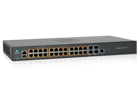 Miniatyrbild 2 av 2: Cambium Networks EX2028-P hanterad L2 Gigabit Ethernet (10/100/1000) Strömförsörjning via Ethernet (PoE) stöd 1U Grå