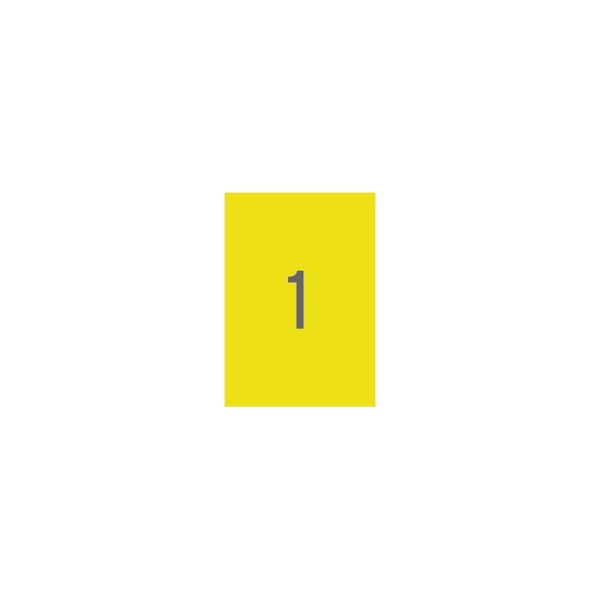 Miniatyrbillede 2 af 2: APLI Etiquettes 210x297 jaunes jet/laser/copieur 20 feuilles selvklæbende etiket Rektandel Permanent Gul 20 stk
