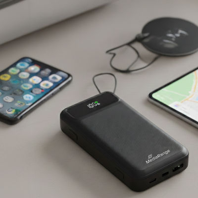 Pikkukuva 3 / 3: MediaRange MRMA756 akku- ja paristolaturi Litium polymeeri (LiPo) 20000 mAh Musta