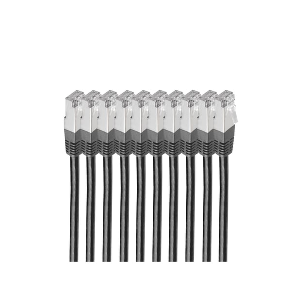 shiverpeaks BS75711-HS-SET10 nätverkskablar Svart 1 m Cat6 S/FTP (S-STP) Rund