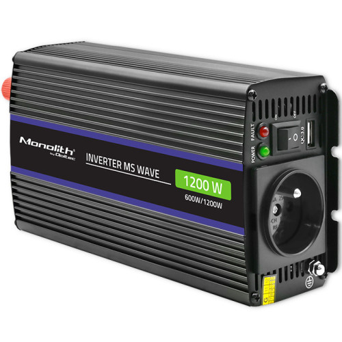 Qoltec Monolith eladaptrar Auto/Inomhus 600 W Svart