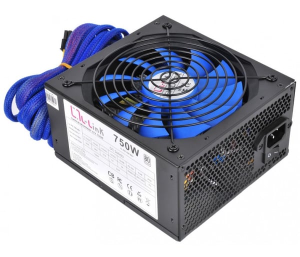 L-Link LL-PS-750-80+ strömförsörjningsenheter 750 W 20+4 pin ATX Svart
