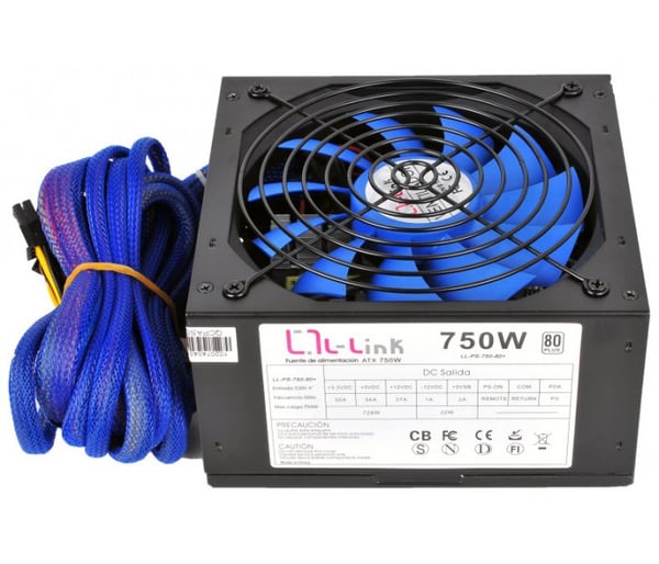 Miniatyrbild 4 av 4: L-Link LL-PS-750-80+ strömförsörjningsenheter 750 W 20+4 pin ATX Svart