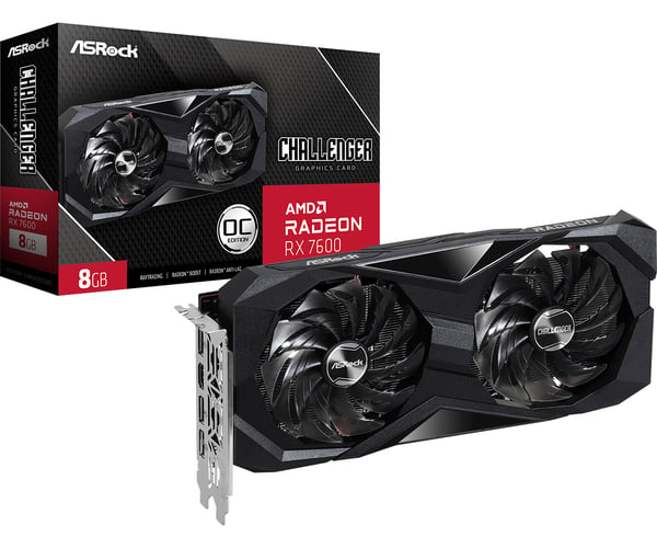 Miniatyrbillede 1 af 5: ASRock Challenger Radeon RX 7600 8GB OC - Grafikkort