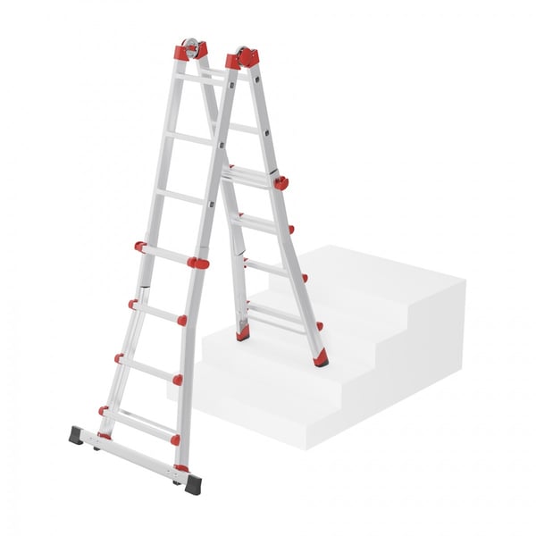 Miniatyrbild 6 av 6: Hailo M80 Hopfällbar stege Aluminium