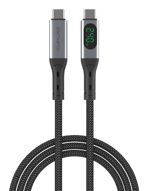 4smarts 541438 USB-kaapeli USB4 Gen 2x2 1,5 m USB C 40 Gbit/s 240 W Musta, Harmaa 4smarts 541438 USB-kaapeli USB4 Gen 2x2 1,5 m USB C 40 Gbit/s 240 W Musta, Harmaa