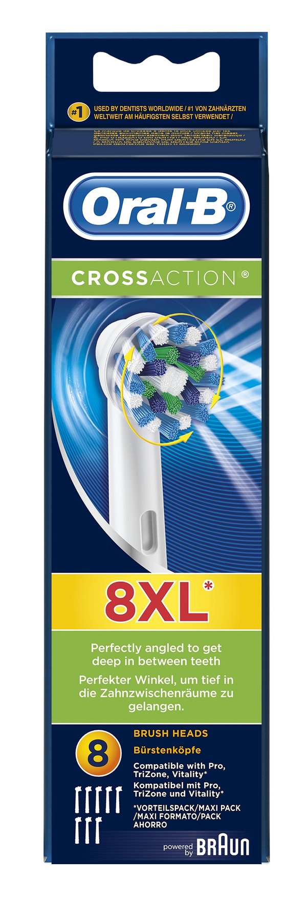 Oral-B Cross Action 8p 8 stk Blå, Hvid Oral-B Cross Action 8p 8 stk Blå, Hvid