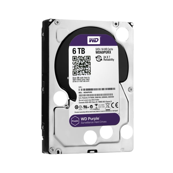 Western Digital Purple interna hårddiskar 6 TB 5400 RPM 64 MB 3.5" Serial ATA III