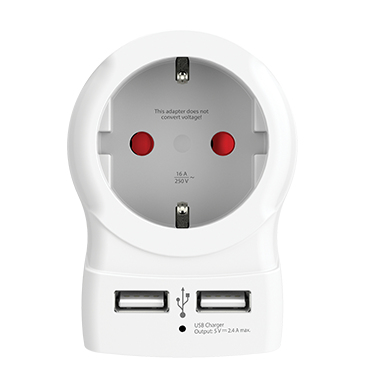 Miniatyrbillede 1 af 4: Skross 1.500282 strømstik adapter Type C (eurostik) Type C (Europlug)+Type F Hvid