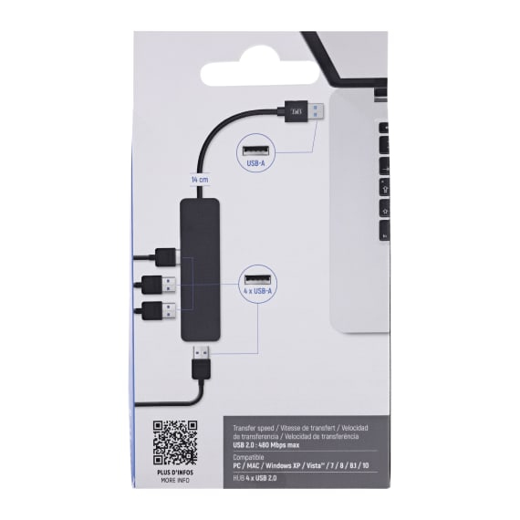 Miniatyrbillede 2 af 6: T'nB HUBUSBFIRST dockingstation Ledningsført USB 2.0 Sort