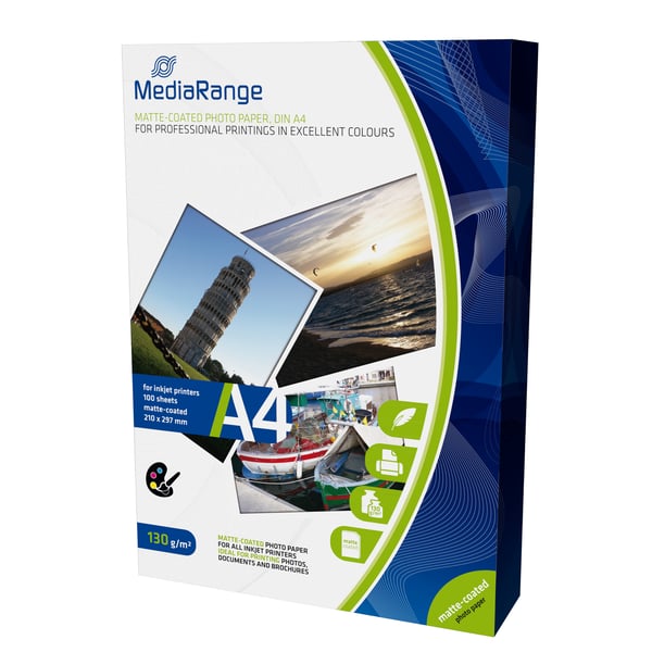 MediaRange MRINK101 fotopapir A4 Hvid Mat