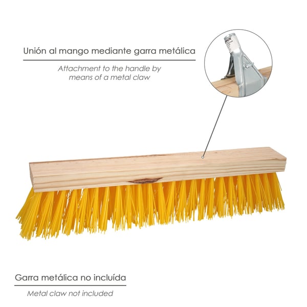 Pikkukuva 4 / 5: Wolfpack Cepillo Barrendero Industrial Fibra Polipropileno. Soporte Madera 50 cm. (Sin Mango)