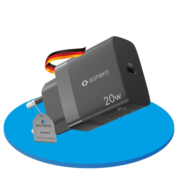 sonero X-PS100 oplader til mobil enhed Digitalt kamera, Hovedtelefoner, Headset, Laptop, Smartphone, SmartWatch Sort Vekselstrøm Hurtig opladning Indendørs