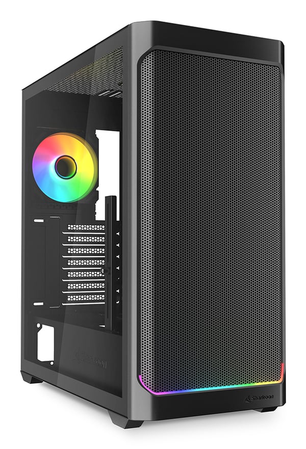 Sharkoon AK4W RGB Strip svart Tempered Glass - Midi/Minitower - ATX