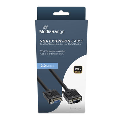 Miniatyrbillede 2 af 2: MediaRange MRCS249 VGA kabel 2 m VGA (D-Sub) Sort