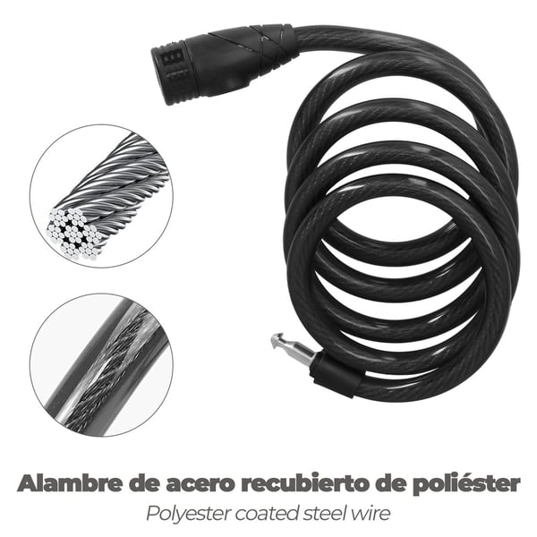 Miniatyrbillede 4 af 5: Wolfpack Cable Bicicleta Espiral Con Llave Ø 12 mm. x 150 cm.