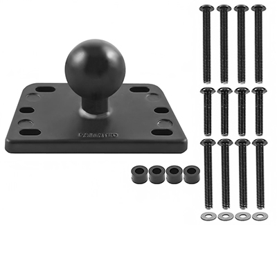 Miniatyrbild 1 av 4: RAM Mounts RAM-B-345U monteringskit Svart Aluminium, Gummi
