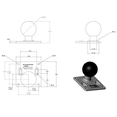 RAM Mounts RAM-D-2461U Holder, del og tilbehør