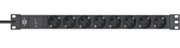 Brennenstuhl 1390007308 förlängningssladdar 2 m 8 AC-utgångar inomhus Svart, Silver