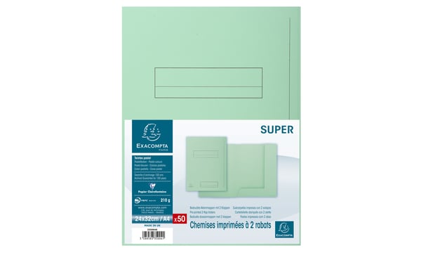 Miniatyrbillede 3 af 3: Exacompta 335004E folder Karton Grøn A4