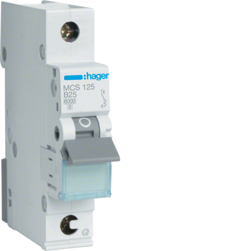 Hager MCS125 virrankatkaisin Tyyppi C 1 1 moduuli(a)