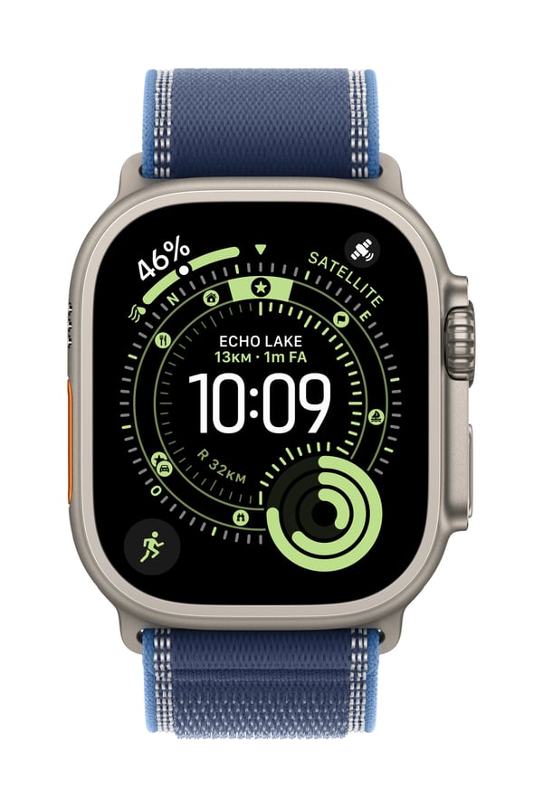 Miniatyrbillede 1 af 2: Apple MFT74ZM/A Smart bærbart (wearable) tilbehør Band Blå Titanium, Polyester, Elastan, Nylon