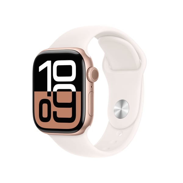 Apple Watch Series 10 OLED 42 mm Digitaalinen 374 x 446 pikseliä Kosketusnäyttö 4G Ruusukulta Wi-Fi GPS (satelliitti)