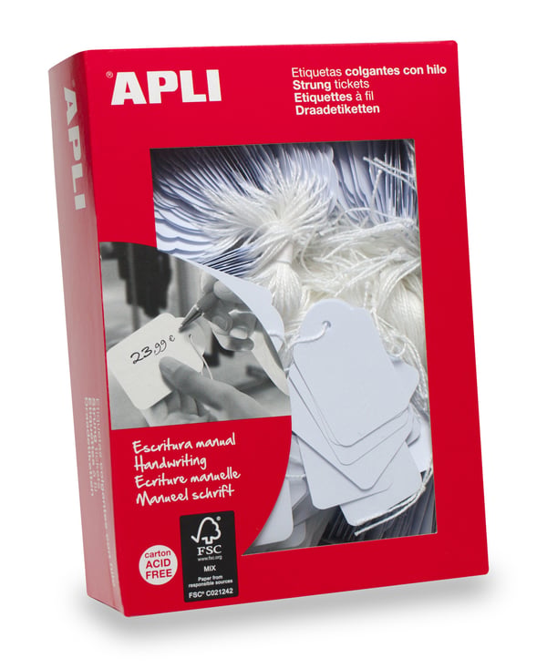 Pikkukuva 1 / 3: APLI 00390 liimaton etiketti 500 kpl Valkoinen Suorakulmio